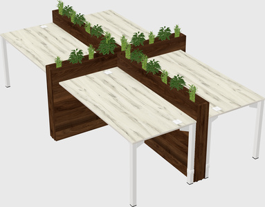Rectangular shared desk