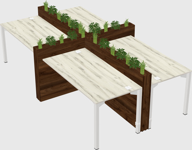 Rectangular shared desk