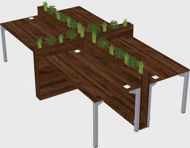 Rectangular shared desk