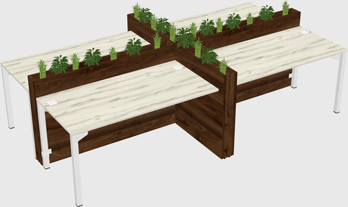 Rectangular shared desk