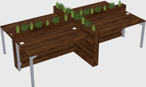 Rectangular shared desk
