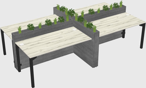 Rectangular shared desk