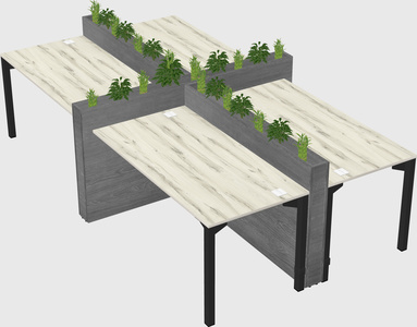 Rectangular shared desk