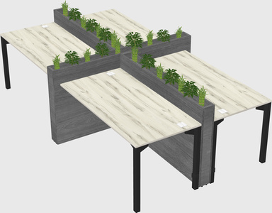 Rectangular shared desk