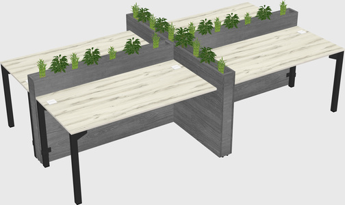 Rectangular shared desk