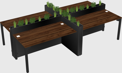 Rectangular shared desk