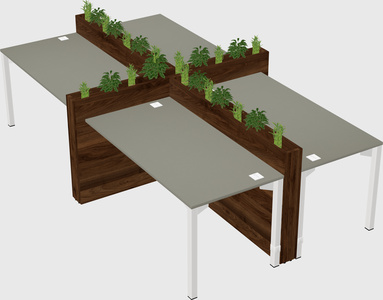 Rectangular shared desk
