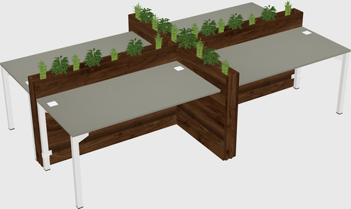 Rectangular shared desk