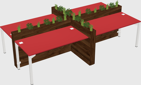 Rectangular shared desk