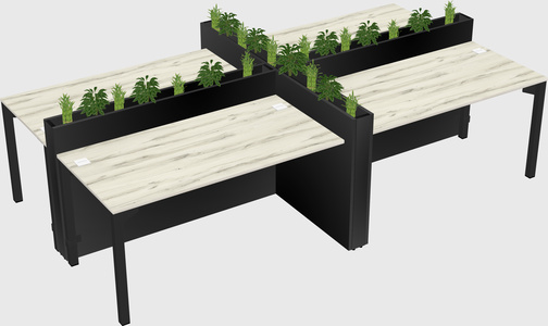 Rectangular shared desk