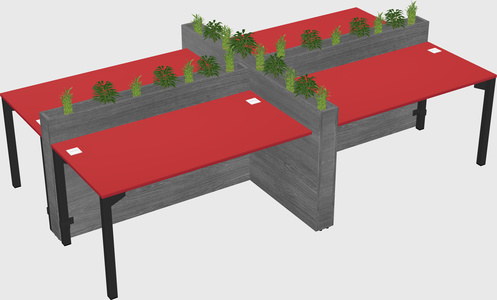 Rectangular shared desk