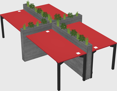 Rectangular shared desk