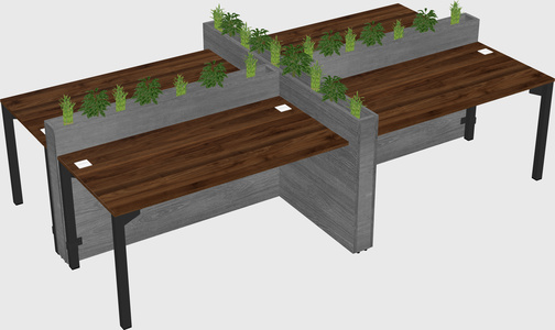 Rectangular shared desk