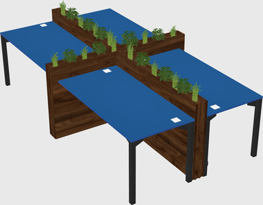 Rectangular shared desk
