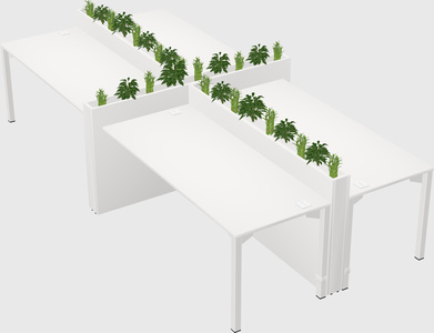 Rectangular shared desk