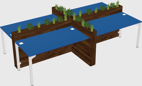 Rectangular shared desk