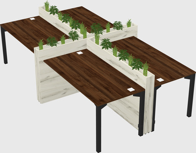 Rectangular shared desk