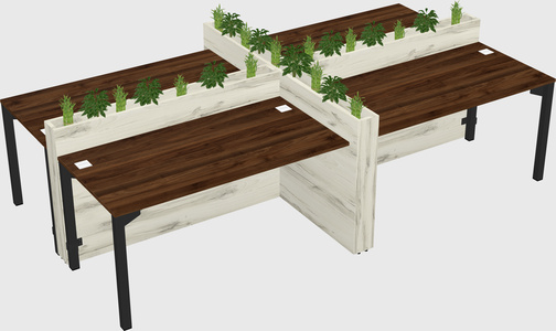 Rectangular shared desk