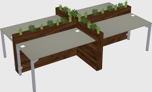 Rectangular shared desk