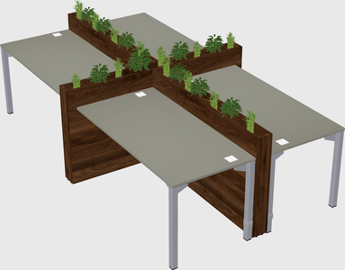 Rectangular shared desk