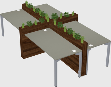 Rectangular shared desk