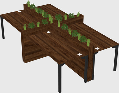 Rectangular shared desk