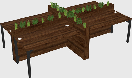 Rectangular shared desk