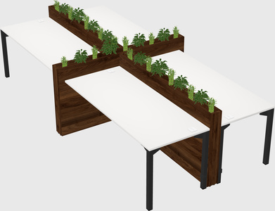 Rectangular shared desk
