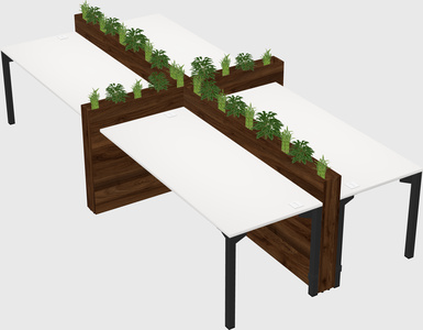 Rectangular shared desk