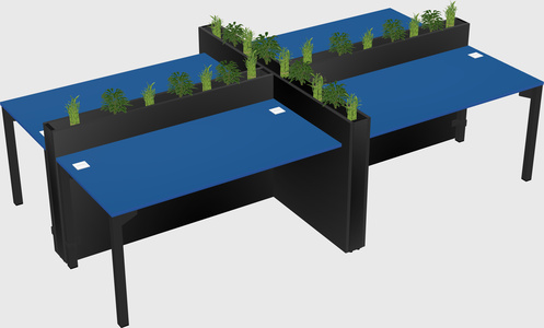 Rectangular shared desk