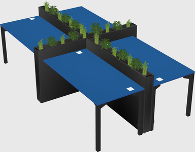 Rectangular shared desk