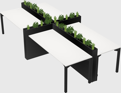 Rectangular shared desk