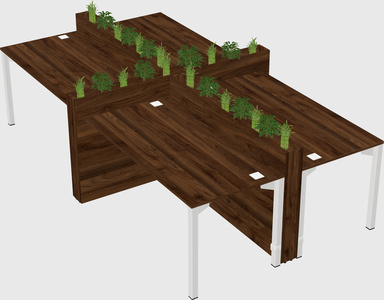 Rectangular shared desk