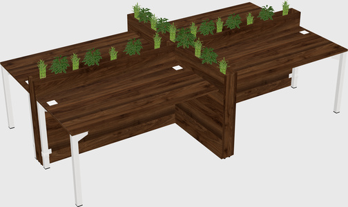 Rectangular shared desk