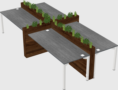 Rectangular shared desk