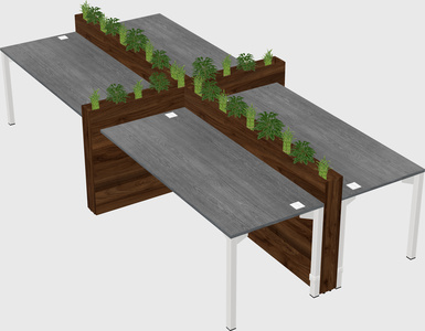 Rectangular shared desk