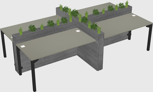 Rectangular shared desk