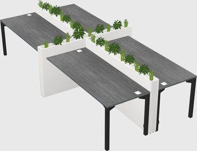 Rectangular shared desk