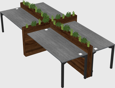 Rectangular shared desk