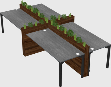 Rectangular shared desk