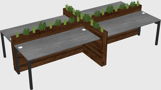 Rectangular shared desk
