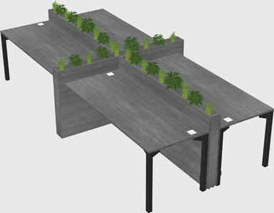 Rectangular shared desk