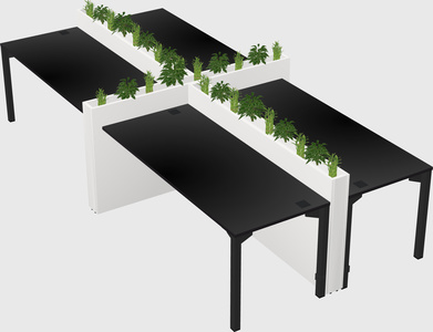 Rectangular shared desk
