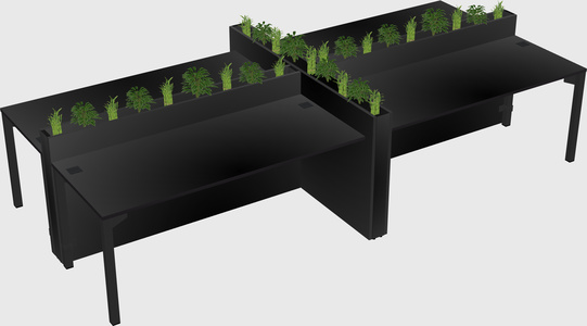 Rectangular shared desk