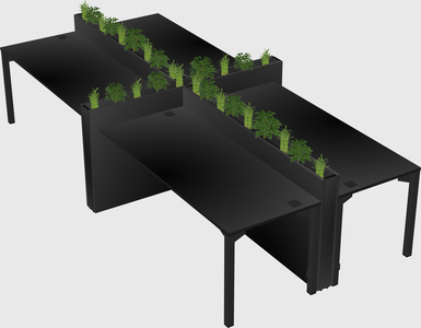 Rectangular shared desk