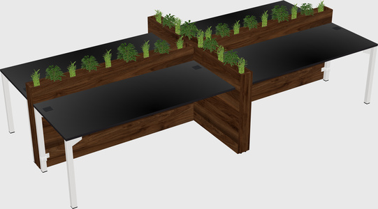 Rectangular shared desk