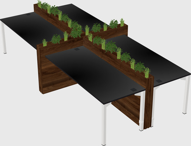Rectangular shared desk