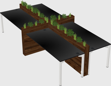 Rectangular shared desk