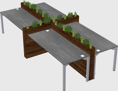 Rectangular shared desk
