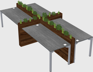 Rectangular shared desk